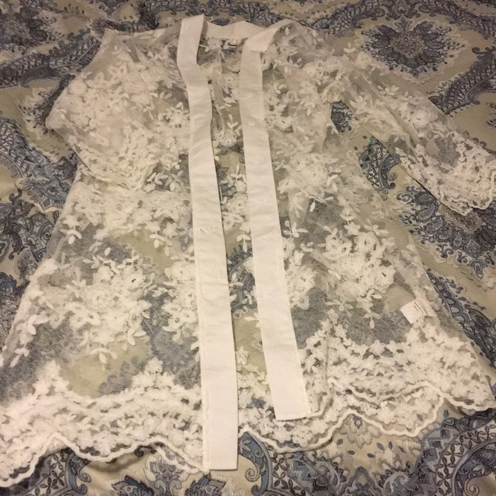 Embroidered lace transparent shirt